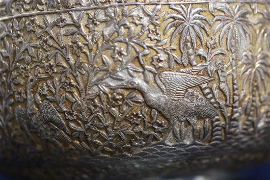 A late 19th/early 20th century Indian Lucknow silver bowl, 18.1 oz.